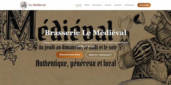 Site web Brasserie le médiéval